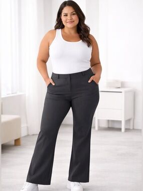 Athleta Stellar Flare Trouser Gray 14 UPF 50+ Stretch Work Pant